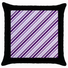 Violet Stripes Throw Pillow Case (black) by snowwhitegirl