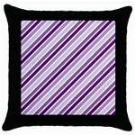 Violet Stripes Throw Pillow Case (Black) Front