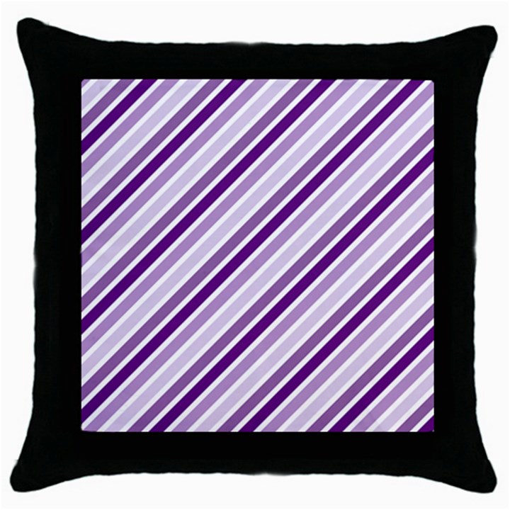 Violet Stripes Throw Pillow Case (Black)