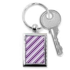 Violet Stripes Key Chains (rectangle)  by snowwhitegirl