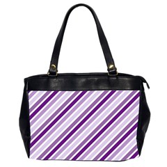 Violet Stripes Office Handbags (2 Sides)  by snowwhitegirl