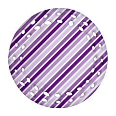 Violet Stripes Ornament (round Filigree) by snowwhitegirl