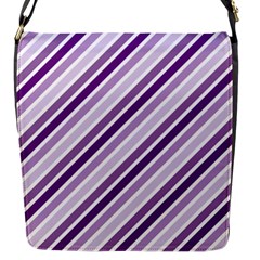 Violet Stripes Flap Messenger Bag (s) by snowwhitegirl