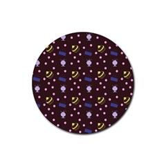 Cakes And Sundaes Chocolate Rubber Coaster (Round) 