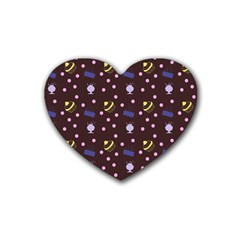 Cakes And Sundaes Chocolate Rubber Coaster (Heart) 