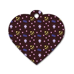 Cakes And Sundaes Chocolate Dog Tag Heart (Two Sides)