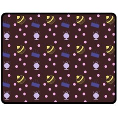 Cakes And Sundaes Chocolate Fleece Blanket (Medium) 