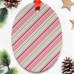 Candy Diagonal Lines Oval Ornament (two Sides) by snowwhitegirl