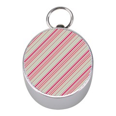 Candy Diagonal Lines Mini Silver Compasses by snowwhitegirl