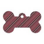 Brownish Diagonal Lines Dog Tag Bone (One Side) Front