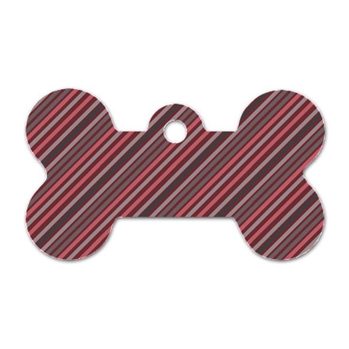 Brownish Diagonal Lines Dog Tag Bone (One Side)