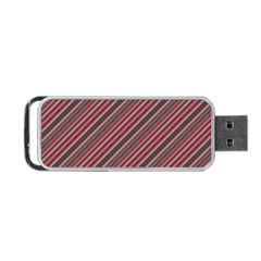 Brownish Diagonal Lines Portable Usb Flash (one Side) by snowwhitegirl