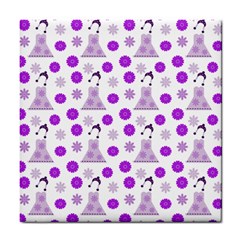 Lilac Dress On White Tile Coasters by snowwhitegirl