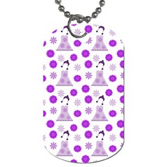 Lilac Dress On White Dog Tag (two Sides) by snowwhitegirl