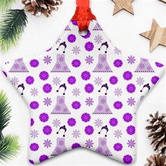 Lilac Dress On White Star Ornament (two Sides) by snowwhitegirl