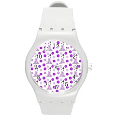 Lilac Dress On White Round Plastic Sport Watch (m) by snowwhitegirl