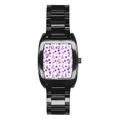 Lilac Dress On White Stainless Steel Barrel Watch by snowwhitegirl