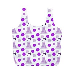 Lilac Dress On White Full Print Recycle Bags (m)  by snowwhitegirl