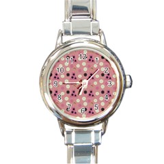 Mauve Dress Round Italian Charm Watch by snowwhitegirl