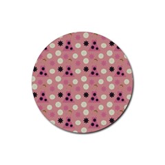 Mauve Dress Rubber Coaster (round)  by snowwhitegirl