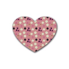 Mauve Dress Rubber Coaster (heart)  by snowwhitegirl