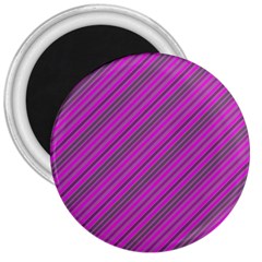 Pink Violet Diagonal Lines 3  Magnets