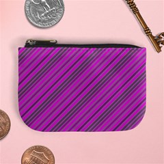 Pink Violet Diagonal Lines Mini Coin Purses by snowwhitegirl