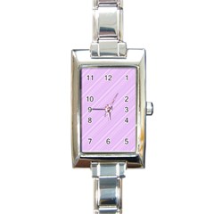 Lilac Diagonal Lines Rectangle Italian Charm Watch by snowwhitegirl