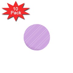 Lilac Diagonal Lines 1  Mini Buttons (10 Pack)  by snowwhitegirl