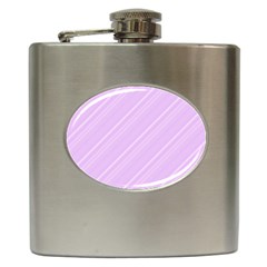 Lilac Diagonal Lines Hip Flask (6 Oz)