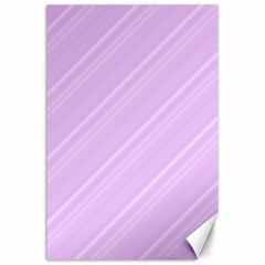 Lilac Diagonal Lines Canvas 24  X 36  by snowwhitegirl