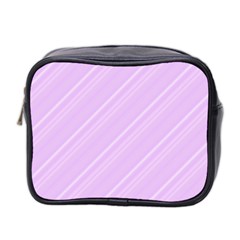 Lilac Diagonal Lines Mini Toiletries Bag 2-side by snowwhitegirl