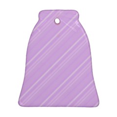 Lilac Diagonal Lines Bell Ornament (two Sides) by snowwhitegirl