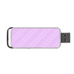 Lilac Diagonal Lines Portable Usb Flash (one Side) by snowwhitegirl