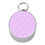 Lilac Diagonal Lines Mini Silver Compasses Front