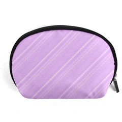 Lilac Diagonal Lines Accessory Pouches (large) 