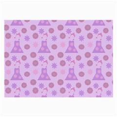 Violet Pink Flower Dress Large Glasses Cloth (2-side) by snowwhitegirl