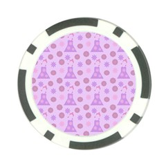 Violet Pink Flower Dress Poker Chip Card Guard (10 Pack)