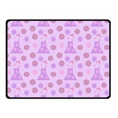 Violet Pink Flower Dress Double Sided Fleece Blanket (small)  by snowwhitegirl