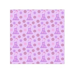 Violet Pink Flower Dress Small Satin Scarf (square) by snowwhitegirl