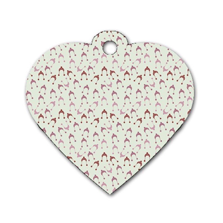 Little Winter Hats Blue Dog Tag Heart (Two Sides)