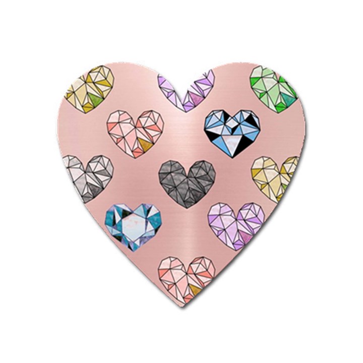 gem hearts and rose gold Heart Magnet