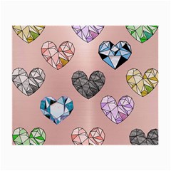 Gem Hearts And Rose Gold Small Glasses Cloth (2-side) by NouveauDesign