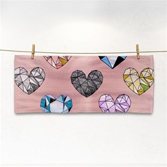 Gem Hearts And Rose Gold Hand Towel by NouveauDesign