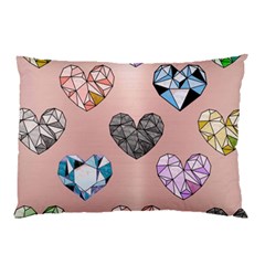 Gem Hearts And Rose Gold Pillow Case by NouveauDesign