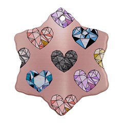 Gem Hearts And Rose Gold Ornament (snowflake)