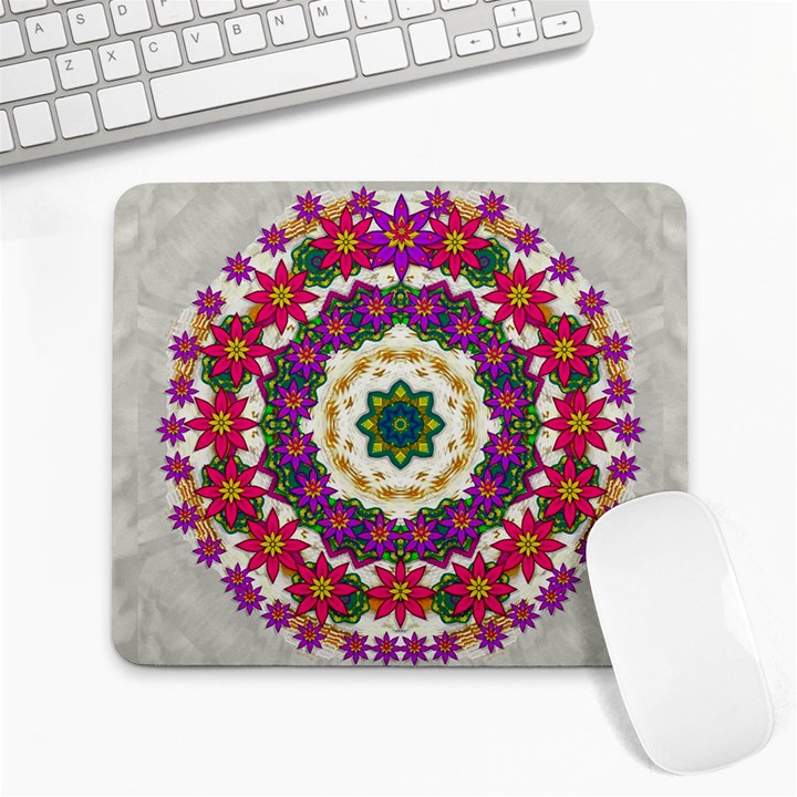 Fauna Fantasy Bohemian Midsummer Flower Style Large Mousepads