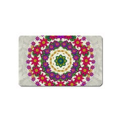 Fauna Fantasy Bohemian Midsummer Flower Style Magnet (name Card) by pepitasart