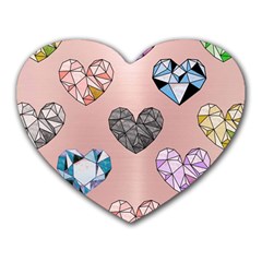 Gem Hearts And Rose Gold Heart Mousepads by NouveauDesign