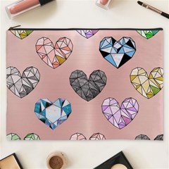 Gem Hearts And Rose Gold Cosmetic Bag (xxxl) by NouveauDesign